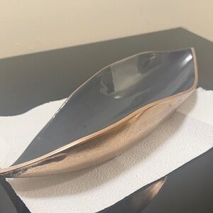Modern Metallic Black and Rose Gold Decorative Bowl
